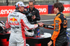 GP GIAPPONE, (L to R): Max Verstappen (NLD) Red Bull Racing celebrates his pole position in qualifying parc ferme with third placed Oscar Piastri (AUS) McLaren.

05.04.2025. Formula 1 World Championship, Rd 3, Japanese Grand Prix, Suzuka, Japan, Qualifiche Day.

- www.xpbimages.com, EMail: requests@xpbimages.com © Copyright: Batchelor / XPB Images