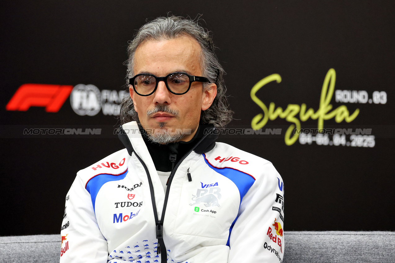 GP GIAPPONE, Laurent Mekies (FRA) Racing Bulls Technical Director in the FIA Press Conference.

04.04.2025. Formula 1 World Championship, Rd 3, Japanese Grand Prix, Suzuka, Japan, Practice Day.

- www.xpbimages.com, EMail: requests@xpbimages.com © Copyright: Moy / XPB Images