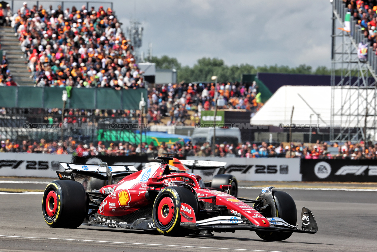 GP GRAN BRETAGNA, Charles Leclerc (MON) Ferrari SF-25.

06.07.2025. Formula 1 World Championship, Rd 12, British Grand Prix, Silverstone, England, Gara Day.

- www.xpbimages.com, EMail: requests@xpbimages.com © Copyright: Davenport / XPB Images