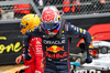 GP GRAN BRETAGNA, Max Verstappen (NLD) Red Bull Racing celebrates his pole position in qualifying parc ferme.

05.07.2025. Formula 1 World Championship, Rd 12, British Grand Prix, Silverstone, England, Qualifiche Day.

- www.xpbimages.com, EMail: requests@xpbimages.com © Copyright: Batchelor / XPB Images