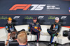 GP GRAN BRETAGNA, (L to R): Oscar Piastri (AUS) McLaren; Max Verstappen (NLD) Red Bull Racing; e Lando Norris (GBR) McLaren, in the post qualifying FIA Press Conference.

05.07.2025. Formula 1 World Championship, Rd 12, British Grand Prix, Silverstone, England, Qualifiche Day.

- www.xpbimages.com, EMail: requests@xpbimages.com © Copyright: Davenport / XPB Images