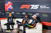 GP GRAN BRETAGNA, (L to R): Oscar Piastri (AUS) McLaren; Max Verstappen (NLD) Red Bull Racing; e Lando Norris (GBR) McLaren, in the post qualifying FIA Press Conference.

05.07.2025. Formula 1 World Championship, Rd 12, British Grand Prix, Silverstone, England, Qualifiche Day.

- www.xpbimages.com, EMail: requests@xpbimages.com © Copyright: Davenport / XPB Images