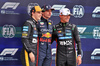 GP GRAN BRETAGNA, The top three in qualifying parc ferme (L to R): Oscar Piastri (AUS) McLaren, second; Max Verstappen (NLD) Red Bull Racing, pole position; Lando Norris (GBR) McLaren, third. 

05.07.2025. Formula 1 World Championship, Rd 12, British Grand Prix, Silverstone, England, Qualifiche Day.

- www.xpbimages.com, EMail: requests@xpbimages.com © Copyright: Moy / XPB Images