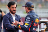 GP GRAN BRETAGNA, (L to R): Mohammed Bin Sulayem (UAE) FIA President with Max Verstappen (NLD) Red Bull Racing in qualifying parc ferme.

05.07.2025. Formula 1 World Championship, Rd 12, British Grand Prix, Silverstone, England, Qualifiche Day.

- www.xpbimages.com, EMail: requests@xpbimages.com © Copyright: Davenport / XPB Images