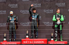 GP GRAN BRETAGNA, The podium (L to R): Oscar Piastri (AUS) McLaren, second; Lando Norris (GBR) McLaren, vincitore; Nico Hulkenberg (GER) Sauber, third.

06.07.2025. Formula 1 World Championship, Rd 12, British Grand Prix, Silverstone, England, Gara Day.

- www.xpbimages.com, EMail: requests@xpbimages.com © Copyright: Moy / XPB Images