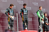 GP GRAN BRETAGNA, The podium (L to R): Oscar Piastri (AUS) McLaren, second; Lando Norris (GBR) McLaren, vincitore; Nico Hulkenberg (GER) Sauber, third.

06.07.2025. Formula 1 World Championship, Rd 12, British Grand Prix, Silverstone, England, Gara Day.

- www.xpbimages.com, EMail: requests@xpbimages.com © Copyright: Davenport / XPB Images