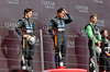 GP GRAN BRETAGNA, The podium (L to R): Oscar Piastri (AUS) McLaren, second; Lando Norris (GBR) McLaren, vincitore; Nico Hulkenberg (GER) Sauber, third.

06.07.2025. Formula 1 World Championship, Rd 12, British Grand Prix, Silverstone, England, Gara Day.

- www.xpbimages.com, EMail: requests@xpbimages.com © Copyright: Davenport / XPB Images