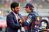 GP GRAN BRETAGNA, (L to R): Mohammed Bin Sulayem (UAE) FIA President with Max Verstappen (NLD) Red Bull Racing in qualifying parc ferme.

05.07.2025. Formula 1 World Championship, Rd 12, British Grand Prix, Silverstone, England, Qualifiche Day.

- www.xpbimages.com, EMail: requests@xpbimages.com © Copyright: Davenport / XPB Images