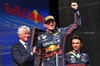 GP IMOLA, Gara winner Max Verstappen (NLD) Red Bull Racing celebrates on the podium.

18.05.2025. Formula 1 World Championship, Rd 7, Emilia Romagna Grand Prix, Imola, Italy, Gara Day.

- www.xpbimages.com, EMail: requests@xpbimages.com © Copyright: Batchelor / XPB Images