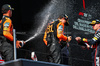GP IMOLA, The podium (L to R): Lando Norris (GBR) McLaren, second; Max Verstappen (NLD) Red Bull Racing, vincitore; Oscar Piastri (AUS) McLaren, third.

18.05.2025. Formula 1 World Championship, Rd 7, Emilia Romagna Grand Prix, Imola, Italy, Gara Day.

- www.xpbimages.com, EMail: requests@xpbimages.com © Copyright: Batchelor / XPB Images