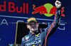 GP IMOLA, Gara winner Max Verstappen (NLD) Red Bull Racing celebrates on the podium.

18.05.2025. Formula 1 World Championship, Rd 7, Emilia Romagna Grand Prix, Imola, Italy, Gara Day.

- www.xpbimages.com, EMail: requests@xpbimages.com © Copyright: Charniaux / XPB Images