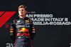 GP IMOLA, Gara winner Max Verstappen (NLD) Red Bull Racing on the podium.

18.05.2025. Formula 1 World Championship, Rd 7, Emilia Romagna Grand Prix, Imola, Italy, Gara Day.

- www.xpbimages.com, EMail: requests@xpbimages.com © Copyright: Charniaux / XPB Images