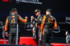 GP IMOLA, The podium (L to R): Lando Norris (GBR) McLaren, second; Max Verstappen (NLD) Red Bull Racing, vincitore; Oscar Piastri (AUS) McLaren, third.

18.05.2025. Formula 1 World Championship, Rd 7, Emilia Romagna Grand Prix, Imola, Italy, Gara Day.

- www.xpbimages.com, EMail: requests@xpbimages.com © Copyright: Moy / XPB Images