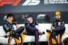 GP IMOLA, (L to R): Lando Norris (GBR) McLaren; Max Verstappen (NLD) Red Bull Racing; e Oscar Piastri (AUS) McLaren, in the post race FIA Press Conference.

18.05.2025. Formula 1 World Championship, Rd 7, Emilia Romagna Grand Prix, Imola, Italy, Gara Day.

- www.xpbimages.com, EMail: requests@xpbimages.com © Copyright: Bearne / XPB Images