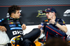 GP IMOLA, (L to R): Lando Norris (GBR) McLaren, e Max Verstappen (NLD) Red Bull Racing in the post race FIA Press Conference.

18.05.2025. Formula 1 World Championship, Rd 7, Emilia Romagna Grand Prix, Imola, Italy, Gara Day.

- www.xpbimages.com, EMail: requests@xpbimages.com © Copyright: Bearne / XPB Images