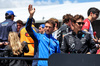 GP IMOLA, (L to R): Pierre Gasly (FRA) Alpine F1 Team with George Russell (GBR) Mercedes AMG F1 on the drivers' parade.

18.05.2025. Formula 1 World Championship, Rd 7, Emilia Romagna Grand Prix, Imola, Italy, Gara Day.

- www.xpbimages.com, EMail: requests@xpbimages.com © Copyright: Moy / XPB Images