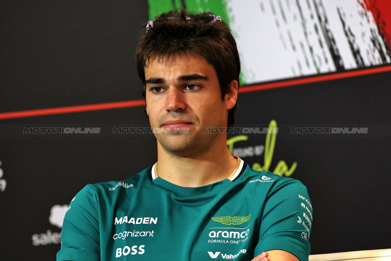 GP IMOLA, Lance Stroll (CDN) Aston Martin F1 Team in the FIA Press Conference.

15.05.2025. Formula 1 World Championship, Rd 7, Emilia Romagna Grand Prix, Imola, Italy, Preparation Day.

- www.xpbimages.com, EMail: requests@xpbimages.com © Copyright: Moy / XPB Images