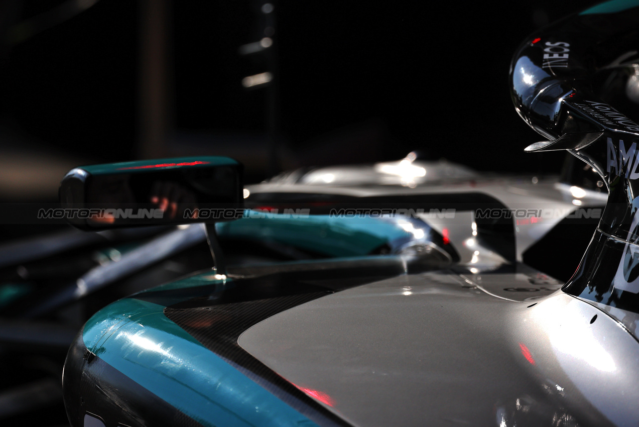 GP IMOLA, Mercedes AMG F1 W16 sidepod detail.

15.05.2025. Formula 1 World Championship, Rd 7, Emilia Romagna Grand Prix, Imola, Italy, Preparation Day.

- www.xpbimages.com, EMail: requests@xpbimages.com © Copyright: Moy / XPB Images