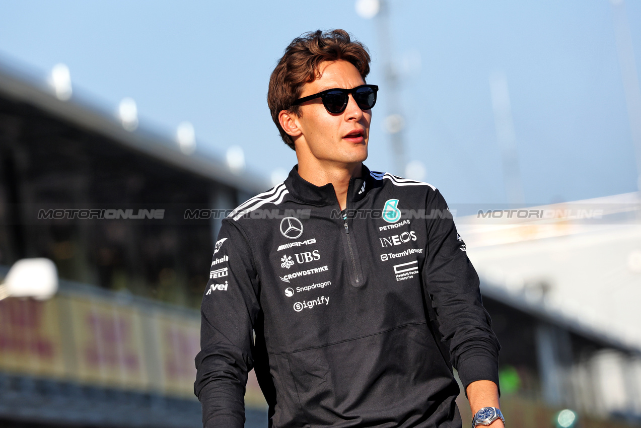 GP IMOLA, George Russell (GBR) Mercedes AMG F1.

15.05.2025. Formula 1 World Championship, Rd 7, Emilia Romagna Grand Prix, Imola, Italy, Preparation Day.

- www.xpbimages.com, EMail: requests@xpbimages.com © Copyright: Bearne / XPB Images