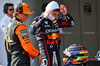 GP IMOLA, (L to R): Pole sitter Oscar Piastri (AUS) McLaren in qualifying parc ferme with second placed Max Verstappen (NLD) Red Bull Racing.

17.05.2025. Formula 1 World Championship, Rd 7, Emilia Romagna Grand Prix, Imola, Italy, Qualifiche Day.

- www.xpbimages.com, EMail: requests@xpbimages.com © Copyright: Batchelor / XPB Images