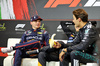 GP IMOLA, (L to R): Max Verstappen (NLD) Red Bull Racing; Oscar Piastri (AUS) McLaren; e George Russell (GBR) Mercedes AMG F1 in the post qualifying FIA Press Conference.

17.05.2025. Formula 1 World Championship, Rd 7, Emilia Romagna Grand Prix, Imola, Italy, Qualifiche Day.

- www.xpbimages.com, EMail: requests@xpbimages.com © Copyright: Bearne / XPB Images
