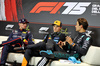 GP IMOLA, (L to R): Max Verstappen (NLD) Red Bull Racing; Oscar Piastri (AUS) McLaren; e George Russell (GBR) Mercedes AMG F1 in the post qualifying FIA Press Conference.

17.05.2025. Formula 1 World Championship, Rd 7, Emilia Romagna Grand Prix, Imola, Italy, Qualifiche Day.

- www.xpbimages.com, EMail: requests@xpbimages.com © Copyright: Bearne / XPB Images