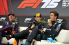 GP IMOLA, (L to R): Max Verstappen (NLD) Red Bull Racing; Oscar Piastri (AUS) McLaren; e George Russell (GBR) Mercedes AMG F1 in the post qualifying FIA Press Conference.

17.05.2025. Formula 1 World Championship, Rd 7, Emilia Romagna Grand Prix, Imola, Italy, Qualifiche Day.

- www.xpbimages.com, EMail: requests@xpbimages.com © Copyright: Bearne / XPB Images