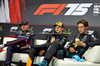 GP IMOLA, (L to R): Max Verstappen (NLD) Red Bull Racing; Oscar Piastri (AUS) McLaren; e George Russell (GBR) Mercedes AMG F1 in the post qualifying FIA Press Conference.

17.05.2025. Formula 1 World Championship, Rd 7, Emilia Romagna Grand Prix, Imola, Italy, Qualifiche Day.

- www.xpbimages.com, EMail: requests@xpbimages.com © Copyright: Bearne / XPB Images