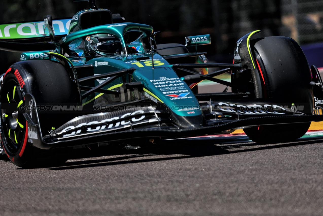 GP IMOLA, Lance Stroll (CDN) Aston Martin F1 Team AMR25.

16.05.2025. Formula 1 World Championship, Rd 7, Emilia Romagna Grand Prix, Imola, Italy, Practice Day.

- www.xpbimages.com, EMail: requests@xpbimages.com © Copyright: Bearne / XPB Images