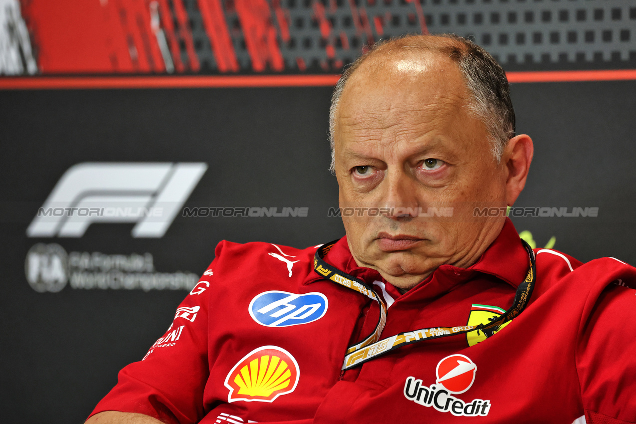 GP IMOLA, Frederic Vasseur (FRA) Ferrari Team Principal in the FIA Press Conference.

16.05.2025. Formula 1 World Championship, Rd 7, Emilia Romagna Grand Prix, Imola, Italy, Practice Day.

- www.xpbimages.com, EMail: requests@xpbimages.com © Copyright: Moy / XPB Images