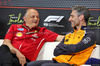 GP IMOLA, (L to R): Frederic Vasseur (FRA) Ferrari Team Principal with Andrea Stella (ITA) McLaren Team Principal in the FIA Press Conference.

16.05.2025. Formula 1 World Championship, Rd 7, Emilia Romagna Grand Prix, Imola, Italy, Practice Day.

- www.xpbimages.com, EMail: requests@xpbimages.com © Copyright: Moy / XPB Images