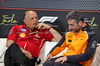 GP IMOLA, (L to R): Frederic Vasseur (FRA) Ferrari Team Principal with Andrea Stella (ITA) McLaren Team Principal in the FIA Press Conference.

16.05.2025. Formula 1 World Championship, Rd 7, Emilia Romagna Grand Prix, Imola, Italy, Practice Day.

- www.xpbimages.com, EMail: requests@xpbimages.com © Copyright: Moy / XPB Images
