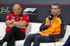 GP IMOLA, (L to R): Frederic Vasseur (FRA) Ferrari Team Principal with Andrea Stella (ITA) McLaren Team Principal in the FIA Press Conference.

16.05.2025. Formula 1 World Championship, Rd 7, Emilia Romagna Grand Prix, Imola, Italy, Practice Day.

- www.xpbimages.com, EMail: requests@xpbimages.com © Copyright: Moy / XPB Images