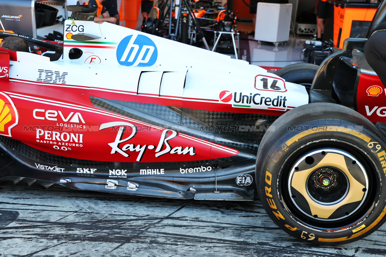 GP ITALIA, Ferrari SF-25 of Charles Leclerc (MON) - Niki Lauda tribute livery.

04.09.2025. Formula 1 World Championship, Rd 16, Italian Grand Prix, Monza, Italy, Preparation Day.

- www.xpbimages.com, EMail: requests@xpbimages.com © Copyright: Batchelor / XPB Images