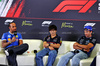 GP ITALIA, (L to R):Lewis Hamilton (GBR) Ferrari; Yuki Tsunoda (JPN) Red Bull Racing, e Carlos Sainz (ESP) Atlassian Williams Racing in the FIA Press Conference.

04.09.2025. Formula 1 World Championship, Rd 16, Italian Grand Prix, Monza, Italy, Preparation Day.

- www.xpbimages.com, EMail: requests@xpbimages.com © Copyright: Bearne / XPB Images