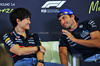 GP ITALIA, (L to R): Yuki Tsunoda (JPN) Red Bull Racing e Carlos Sainz (ESP) Atlassian Williams Racing in the FIA Press Conference.

04.09.2025. Formula 1 World Championship, Rd 16, Italian Grand Prix, Monza, Italy, Preparation Day.

- www.xpbimages.com, EMail: requests@xpbimages.com © Copyright: Bearne / XPB Images