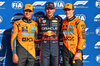 GP ITALIA, Qualifiche top three in parc ferme (L to R): Lando Norris (GBR) McLaren, second; Max Verstappen (NLD) Red Bull Racing, pole position; Oscar Piastri (AUS) McLaren, third.

06.09.2025. Formula 1 World Championship, Rd 16, Italian Grand Prix, Monza, Italy, Qualifiche Day.

- www.xpbimages.com, EMail: requests@xpbimages.com © Copyright: Batchelor / XPB Images