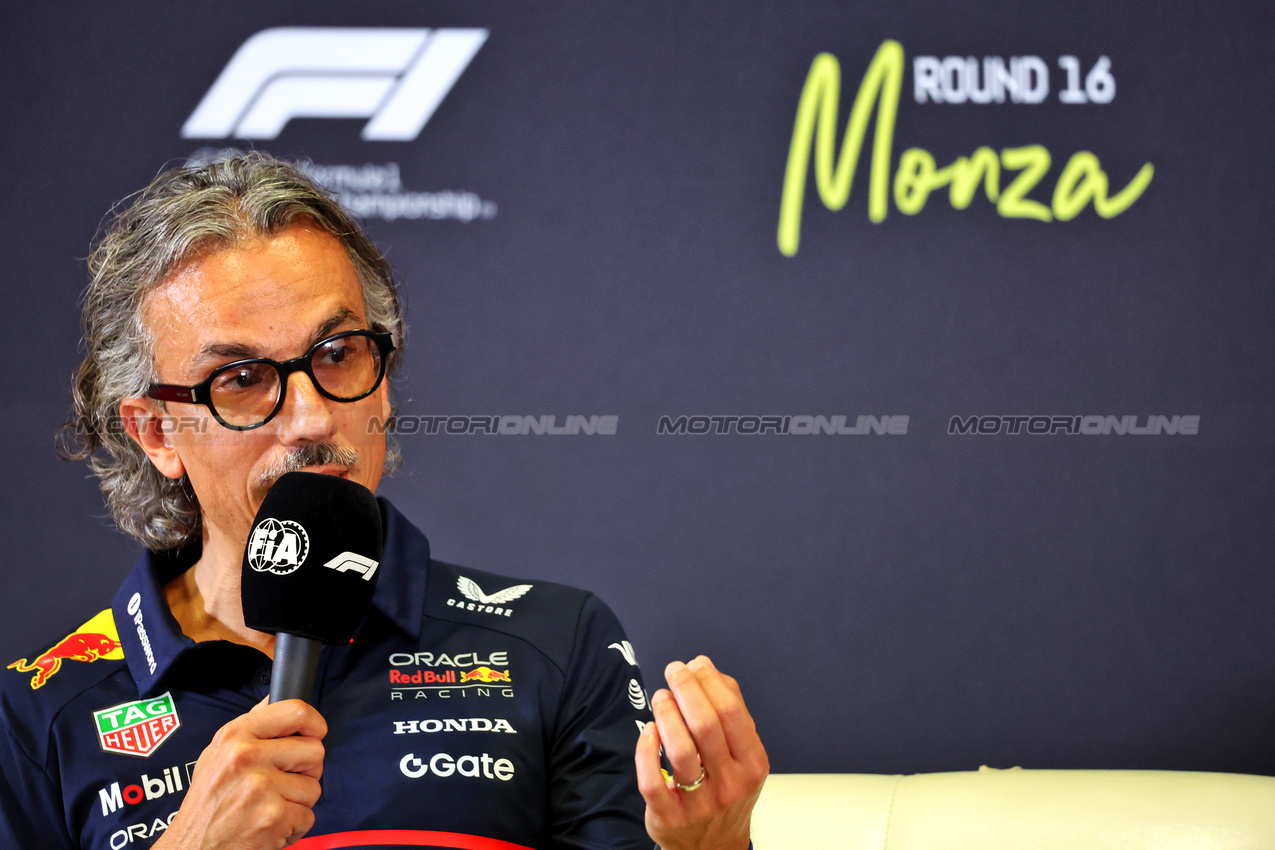 GP ITALIA, Laurent Mekies (FRA) Red Bull Racing Team Principal e CEO in the FIA Press Conference.

05.09.2025. Formula 1 World Championship, Rd 16, Italian Grand Prix, Monza, Italy, Practice Day.

- www.xpbimages.com, EMail: requests@xpbimages.com © Copyright: Charniaux / XPB Images