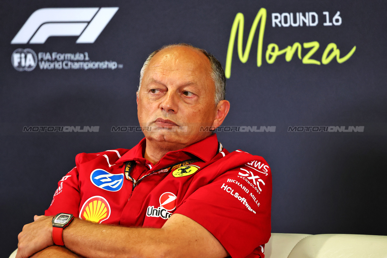 GP ITALIA, Frederic Vasseur (FRA) Ferrari Team Principal in the FIA Press Conference.

05.09.2025. Formula 1 World Championship, Rd 16, Italian Grand Prix, Monza, Italy, Practice Day.

- www.xpbimages.com, EMail: requests@xpbimages.com © Copyright: Charniaux / XPB Images