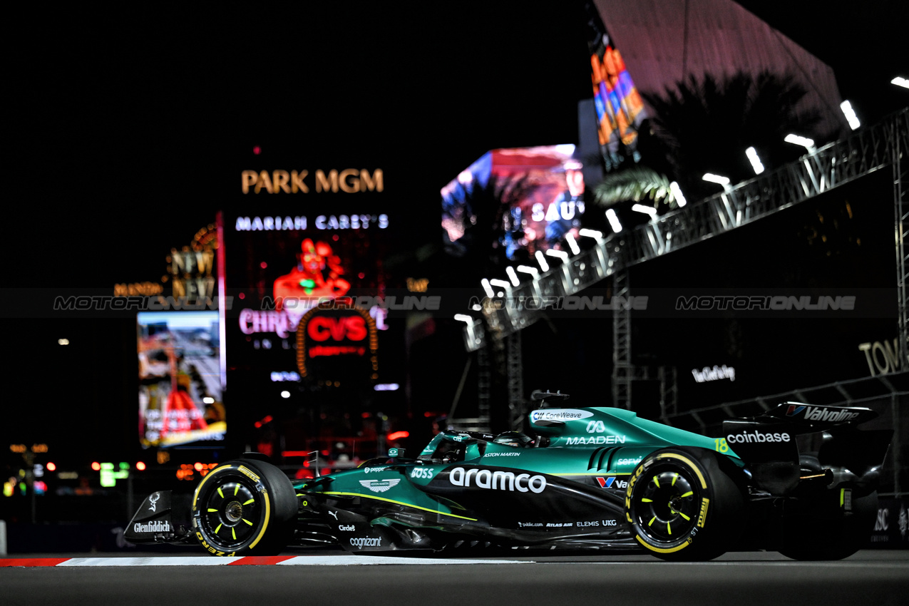 GP LAS VEGAS, Lance Stroll (CDN) Aston Martin F1 Team AMR25.
20.11.2025. Formula 1 World Championship, Rd 22, Las Vegas Grand Prix, Las Vegas, Nevada, USA, Practice Day
- www.xpbimages.com, EMail: requests@xpbimages.com © Copyright: Price / XPB Images