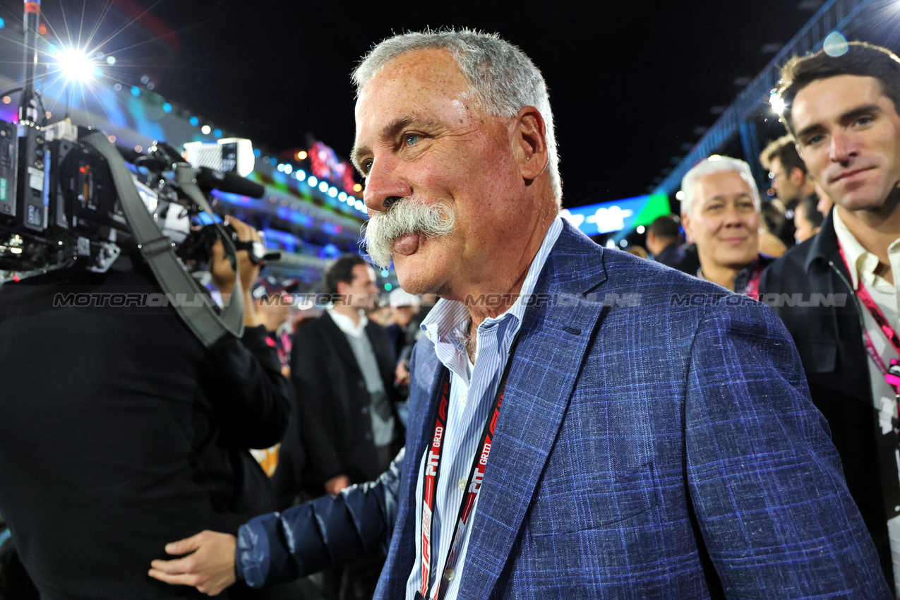 GP LAS VEGAS, Chase Carey (USA) Liberty Media Executive Committee Board Member on the grid.

22.11.2025. Formula 1 World Championship, Rd 22, Las Vegas Grand Prix, Las Vegas, Nevada, USA, Gara Day.

- www.xpbimages.com, EMail: requests@xpbimages.com © Copyright: Batchelor / XPB Images