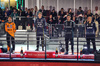 GP LAS VEGAS, The podium (L to R): Lando Norris (GBR) McLaren, second; Max Verstappen (NLD) Red Bull Racing, vincitore; George Russell (GBR) Mercedes AMG F1, third; Gianpiero Lambiase (ITA) Red Bull Racing Head of Racing.
22.11.2025. Formula 1 World Championship, Rd 22, Las Vegas Grand Prix, Las Vegas, Nevada, USA, Gara Day.
- www.xpbimages.com, EMail: requests@xpbimages.com © Copyright: Charniaux / XPB Images