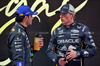 GP LAS VEGAS, (L to R): Carlos Sainz (ESP) Atlassian Williams Racing with Max Verstappen (NLD) Red Bull Racing in qualifying parc ferme.

21.11.2025. Formula 1 World Championship, Rd 22, Las Vegas Grand Prix, Las Vegas, Nevada, USA, Qualifiche Day.

- www.xpbimages.com, EMail: requests@xpbimages.com © Copyright: Batchelor / XPB Images