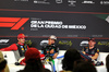 GP MESSICO, (L to R): Charles Leclerc (MON) Ferrari; Lando Norris (GBR) McLaren; e Max Verstappen (NLD) Red Bull Racing, in the post race FIA Press Conference.
26.10.2025. Formula 1 World Championship, Rd 20, Mexican Grand Prix, Mexico City, Mexico, Gara Day.
- www.xpbimages.com, EMail: requests@xpbimages.com © Copyright: Bearne / XPB Images
