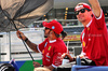 GP MESSICO, (L to R): Lewis Hamilton (GBR) Ferrari - suffering an umbrella malfunction - e Charles Leclerc (MON) Ferrari on the drivers' parade.

26.10.2025. Formula 1 World Championship, Rd 20, Mexican Grand Prix, Mexico City, Mexico, Gara Day.

- www.xpbimages.com, EMail: requests@xpbimages.com © Copyright: Batchelor / XPB Images