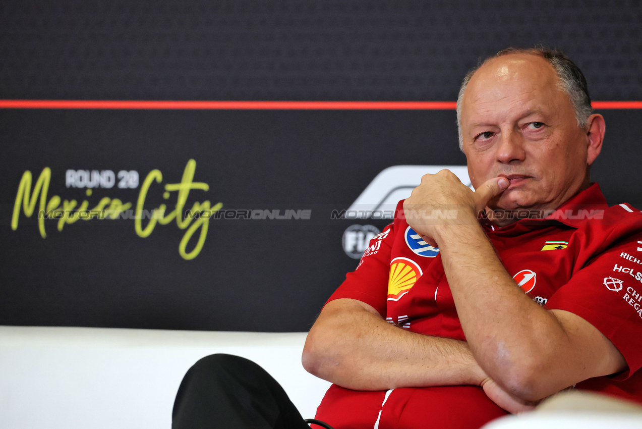 GP MESSICO, Frederic Vasseur (FRA) Ferrari Team Principal in the FIA Press Conference.
24.10.2025. Formula 1 World Championship, Rd 20, Mexican Grand Prix, Mexico City, Mexico, Practice Day.
- www.xpbimages.com, EMail: requests@xpbimages.com © Copyright: Charniaux / XPB Images