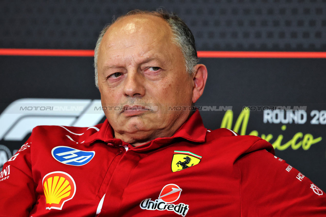 GP MESSICO, Frederic Vasseur (FRA) Ferrari Team Principal in the FIA Press Conference.
24.10.2025. Formula 1 World Championship, Rd 20, Mexican Grand Prix, Mexico City, Mexico, Practice Day.
- www.xpbimages.com, EMail: requests@xpbimages.com © Copyright: Charniaux / XPB Images