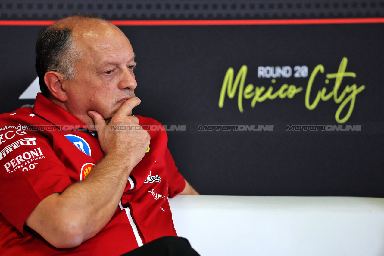 GP MESSICO, Frederic Vasseur (FRA) Ferrari Team Principal in the FIA Press Conference.

24.10.2025. Formula 1 World Championship, Rd 20, Mexican Grand Prix, Mexico City, Mexico, Practice Day.

- www.xpbimages.com, EMail: requests@xpbimages.com © Copyright: Charniaux / XPB Images