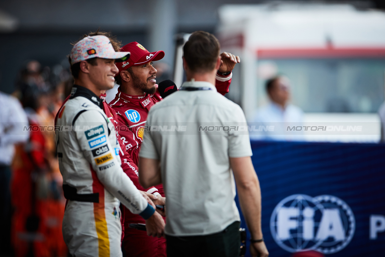 GP MESSICO, Third placed Lewis Hamilton (GBR) Ferrari in qualifying parc ferme.
25.10.2025. Formula 1 World Championship, Rd 20, Mexican Grand Prix, Mexico City, Mexico, Qualifiche Day.
- www.xpbimages.com, EMail: requests@xpbimages.com © Copyright: XPB Images