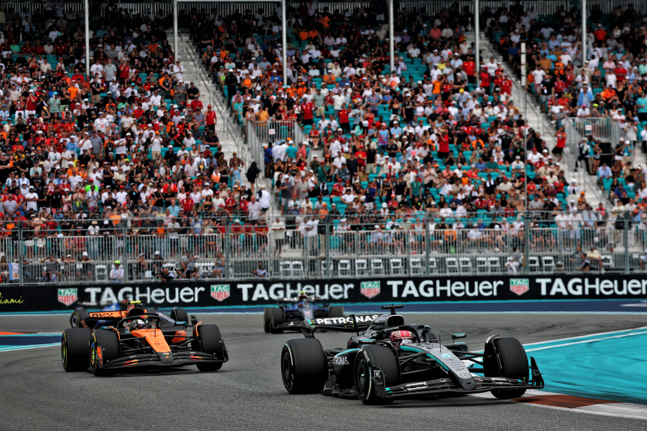 GP MIAMI, George Russell (GBR) Mercedes AMG F1 W16.

04.05.2025. Formula 1 World Championship, Rd 6, Miami Grand Prix, Miami, Florida, USA, Gara Day.

- www.xpbimages.com, EMail: requests@xpbimages.com © Copyright: Batchelor / XPB Images